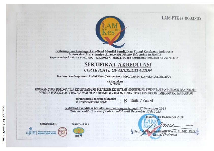 sertifikat akreditasi d3 kesgi 001